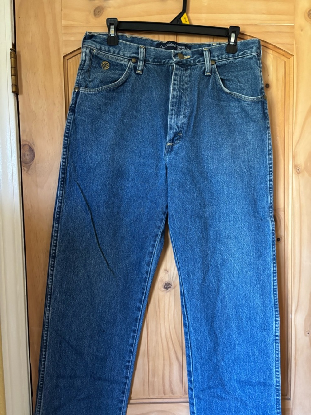 Wrangler Men's Straight Leg Blue Denim Jeans